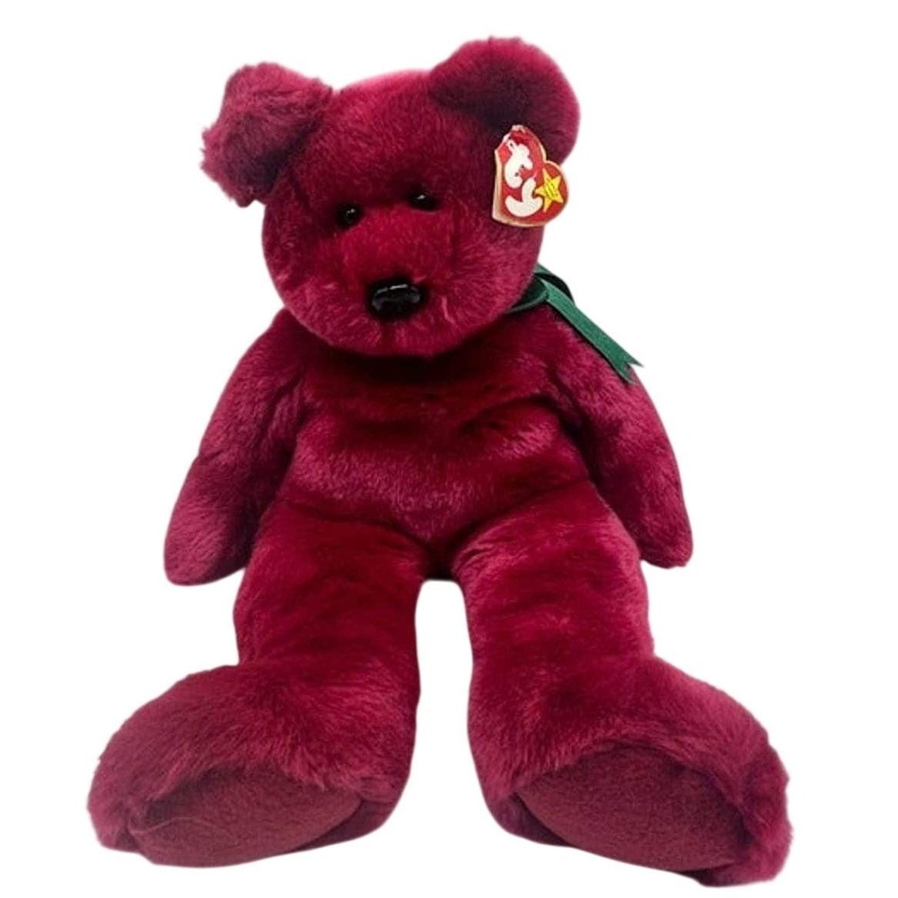 Ty Beanie Buddies Teddy the Cranberry Bear Plush Red Stuffed Animal Toy